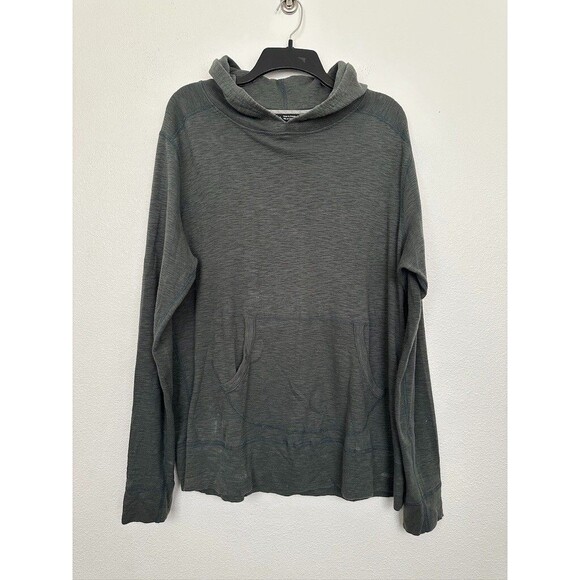 Wings + Horns Hooded Sweatshirt Green Vtg Inspired Beach Casual Pocket Men Large - Picture 1 of 7